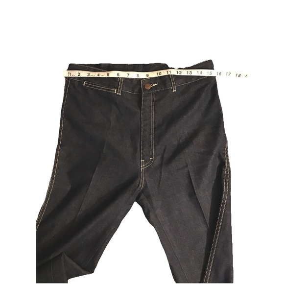 Vintage 70's Saint Germain Jeans Blue Denim Straight Leg Paris Indigo Blue - Picture 7 of 12